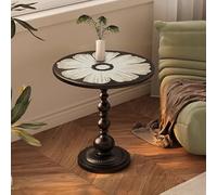 Metal Small Round End Table,Vintage Bedside Table Nightstand for Small Spaces,Coffee Tables Pedestal Tables for Living Room Corners Bedroom Patio and Bar(35cm, K)