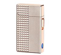 Metal smart voice-activated lighter, four ignition modes, switchable soft flame and windproof blue flame, transparent luminous air chamber, suitable for barbecue, candles, outdoor, men's gift(A)