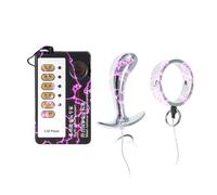 Metal Smooth Butt Plug Female Handcuffs Set Electric Shock Anal Plug Training Masturbator Sex Toy