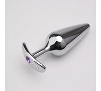 Metal Smooth Butt Plug with Jewelry Anchor Base Pointed Metal Butt Plug Female Male Pleasure Massage Masturbation Sex Toy