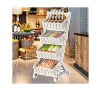 Metal Snack Display Rack, Floor-Standing Fruit And Vegetable Storage Cart For Home And Kitchen