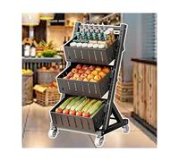Metal Snack Display Rack, Floor-Standing Fruit And Vegetable Storage Cart For Home And Kitchen