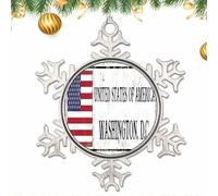 Metal Snowflake Ornaments Washington,DC Christmas Ornament Keepsake Souvenir Gift Hanging United States Of America Ornaments for Christmas Tree Decor 3 Inch