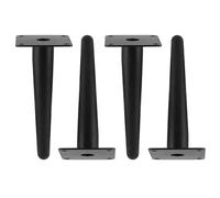 Metal Sofa Legs Black Furniture Legs Straight Conical Furniture Feet Iron Cabinet Legs Height Adjustable 0.5cm, 4 Pcs Table Feet (17cm)