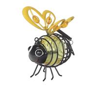 Metal Solar-Powered Hanging Bee Light Automatic Illumination Painted Iron Art Crafts Light Weather-Resistant Build Hanging Flying Animals Lamp for Yard Balcony Porch Garden Decoration
