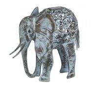 Metal Solar Powered Light Up Elephant Ornament - Weather Resistant Colour Changing Garden Decoration - H34Cm X W38Cm X D24Cm