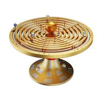 Metal Solar System Model Kit That Works - Motorized Metal Planetarium with LED Night Light Sun, Educational STEM for Adults, Classroom Science Project, Unique Desk Decor Gift