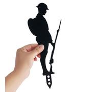 Metal Soldier Garden Statue Decor, Lest We Forget Silhouette Military Statue Remembrance Day Sculpture, Rust Metal Soldier Stake Ornament,Courtyard Sign Statue