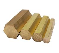 Metal Solid Hexagon Rod, H59 Brass Hexagonal Bar Size 3-65mm Length 100mm(15mm)