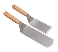 Metal Spatula Set - Griddle Spatula - Teppanyaki spatulas - Griddle Scraper and Pancake Flipper or Hamburger Turner - Stainless Steel Utensil Great for BBQ Grill Flat Top - Commercial Grade