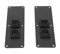 Metal Speaker Jack Plate, Speaker Dual Jack Plate Iron with Cannon Connector for 6in-18in Speaker