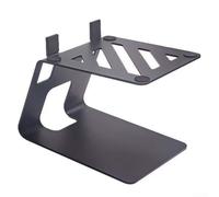 Metal Speaker Stand for Desktop Bookshelf Satellites - Shock Absorbing Foam Base Hollow Design Home Studio Black 185x145x140mm