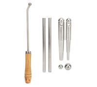 Metal Sphere Head Trumpet Repair Tool with Wooden Handle for Horn Trombone Neck Maintenance, Includes Tap Wrench and Handle, Ensures Sound Quality for Wind Instruments,