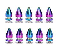 Metal Spikes Studs 10 Sets Cone Spikes Studs Rivets Colorful Punk Spikes Metal Studs Punk Rivet with Screw for Clothing DIY Shoes Belt Bag Leather Craft Bracelet Necklace