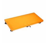 Metal Spill Containment Pallet for Oil Drums, Leak-Proof Sto Platform with Drain Outlet, Industrial Warehouse Spill Kit, Modular Design, Yellow 49.2x25.6x5.9in