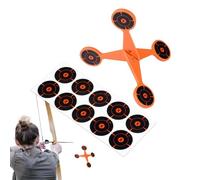 Metal Spin Targets - 10 Paper Sheets Reactive Rotating - Thickened Flipping Roller Target Toy - for Backyard Lawn Garden Park Outdoor Games Camping