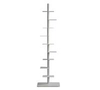 Metal Spine Bookshelf - Tall Narrow Bookcase, Multipurpose Corner Storage Organizer with 4 Adjustable Angles for Study Room, Living Room, Office, Bedroom