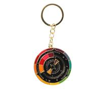 Metal Spinning Color Compass Turntable Wheel Keyring, Rotable Color Palette Keychain Aesthetic Arts Gifts(style 1)