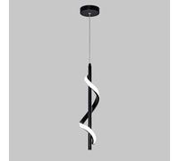 Metal Spiral Pendant Light Fixture, Black Bedside Suspension Lamp, Modern LED Hanging Lights, Ultra-Thin Linear Chandelier, Nordic Minimalist Drop Lamps for Corridor, Living Room,Tri-Color L