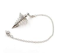 Metal Spiritual Pendulum, Divination Dowsing Pendulum Healing Pendulum with Chain, Ideal for Chakras Tests and Spiritual Healing, Color Options Available (White)
