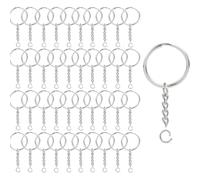 Metal Split Key Ring Set - 40pcs with Chain and Jump Rings, 1"/25mm Diameter for DIY Craft Art Jewelry Making
