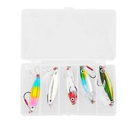 Metal Spoon Fishing Lure Bait Set with Sharp Hook Lifelike Swimming Action for Outdoor Fishing Silver 7.1x1.2x3.7 Inch 5 Pack