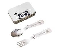 Metal Spoon Fork Set Portable Folding Picnics Cutlery Light Weight Tableware Travel Utensils with Storage Box Enduring Outdoor Folding Cutlery Fork Spoon with Box