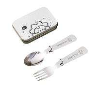 Metal Spoon Fork Set Portable Folding Picnics Cutlery Light Weight Tableware Travel Utensils with Storage Box Enduring Outdoor Folding Cutlery Fork Spoon with Box