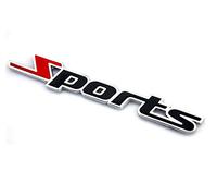 Metal Sports 3D Chrome Sticker Car Emblem Badge Decal Adhesive Vehicle Red Black