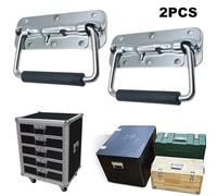 Metal Spring Loaded Pull Handles 2 Pieces for Trunk Drawer Toolbox Cabinet Chest Lifting Puller Compatible with Heavy Wooden Box Aluminum Box Flight Box