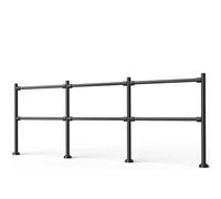 Metal Spring-Loaded Swing Gate for Supermarkets - One-Way Import/Export Cashier Counter Safety Door Automatic Closing Pedestrian Access (Black 300x100cm 6.3cm)