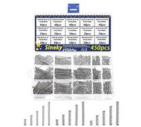 Metal Springs 450pcs Return Springs Assorted Size 10mm/15mm/20mm/25mm/30mm Long, 304 Stainless Steel Spring Repair Tool Set Assorted, Mini Spring for DIY Project Metal Springs