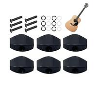Metal Square Knobs - Acoustic Guitar Tuning Pegs | 6-pack Guitar Tuning Knob Replacement Parts, Small Square Acoustic Guitars Tunings Knob Buttons Heads For Maintenance Upgrade Repair Musician Music L