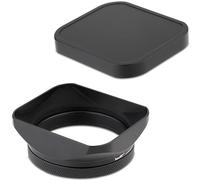 Metal Square Lens Hood for Fujifilm X100VI Fuji Camera Accessories Haoge LH-X200B with 49mm UV Filter Adapter Ring & Metal Cap Kit Black