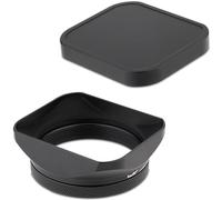 Metal Square Lens Hood for Fujifilm X100VI x100v Fuji Camera Accessories Haoge LH-X200B with 49mm UV Filter Adapter Ring & Metal Cap Kit Black