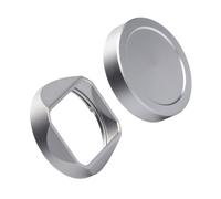 Metal Square Lens Hood (with Cover), Suitable for Voigtlander 35mm f2 VM Lens,35mm f2.5,28 f2 II Replaces LH-12 Camera Accessories (Aluminum Alloy-Silver)