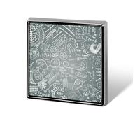 Metal Square Math Question Brooch Pin Cute Funny Brooches Printed Aluminum Alloy Memorial Pins Personalized Lapel Badge for Hat Backpack Lapel Decor Jewelry Gift