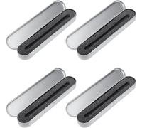 Metal Square Pen Box with Sponge Liner, 4pcs Tinplate Pencil Cases 178x36x19mm for Office and School Supplies