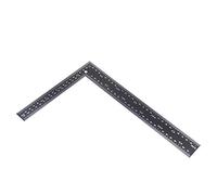 Metal Square Ruler Leathercraft Black Tempered Stainless Steel Measuring Square Ruler for DIY Leather Handmade Sewing Tools Measuring Supplies, Length 0-300mm/0-12inch Scale