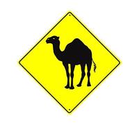 Metal Square Sign 12x12 inches Camel Crossing Xing Caution Animal Desert Funny Novelty Road Wall D¨¦cor Diamond Metal Aluminum 12x12 inch Sign
