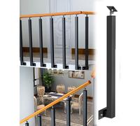 Metal Square Stair Railing Interior Side Mount Guardrail Terrace Support Handrail Kit Black Staircase Post Fixing Kit (9pcs) Durable & Stylish Safety Solution