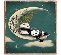 Metal Square Tin Sign Panda Tin Sign I Love You To The Moon And Back Metal Tin Sign Wall Decor Tin Sign For Toilet Bathroom Decor Gifts Best Farmhouse Decor Gifts For Women Men Friends 12x12 Inch