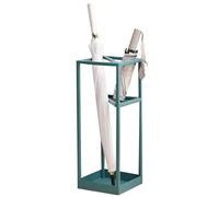 Metal Square Umbrella Holder Stand with Drip Tray - Hollow-Out Design for Large Umbrellas, Baseball Bats, Sports Equipment, and Golf Clubs