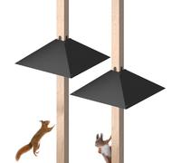 Metal Squirrel Baffle for 4x4 Post, 17 Inch Squirrel Proof Baffles for Bird Feeder Poles, Outdoor Squirrel Guard for Wooden Pole to Deter Squirrels and Raccoons from Bird Houses, 2 Pack