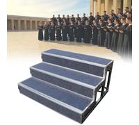 Metal Stage Risers, Slip-Proof Standing Stair Platform with Side Panels for Commercial Use, Suitable for Photo Shoots, Schools, and Churches
