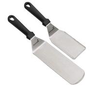Metal Stainless Steel Spatula Set - Griddle Scraper and Pancake Flipper or Hamburger Turner - Stainless Steel Utensil Great for BBQ Grill Flat Top - Commercial Grade