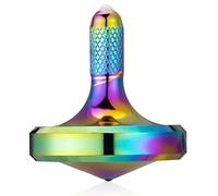 Metal Stainless Steel Spinning Top, Well Made EDC Decompression Toy, Perfectly Balanced, Spin Smooth, Long Rotation Time, Helps Relieve Stress and Anxiety (M/Iridescent)
