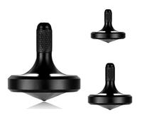 Metal Stainless Steel Spinning Top, Well Made EDC Decompression Toy, Perfectly Balanced, Spin Smooth, Long Rotation Time, Helps Relieve Stress and Anxiety (3PCS L+M+S/Black)