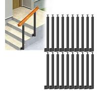 Metal Stair Balusters Post 33.5in - 10 Pack Square Railing Spindles with Adjustable Bracket for Deck, Balcony, Stair, Indoor Banister