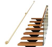 Metal Stair Hand Railings - 17FT Indoor/Outdoor Banister Grab Bar Non-Slip Safety il Kit for Stairs Durable Support Railing for Home Improvement